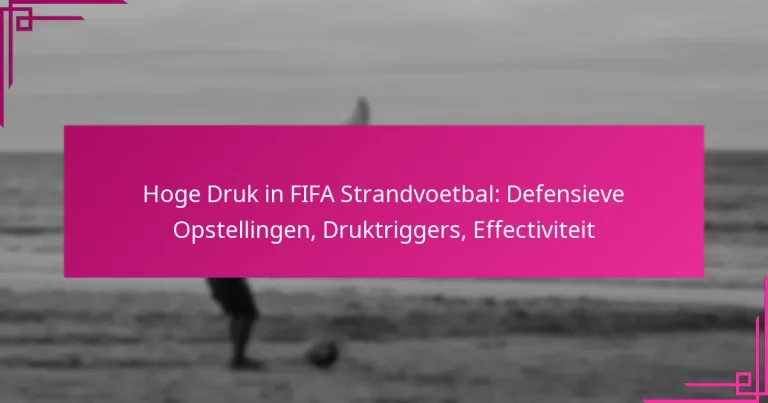 Hoge Druk in FIFA Strandvoetbal: Defensieve Opstellingen, Druktriggers, Effectiviteit