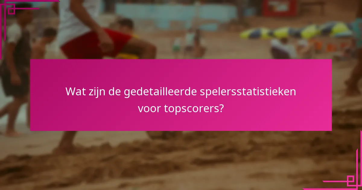 Wat zijn de gedetailleerde spelersstatistieken voor topscorers?